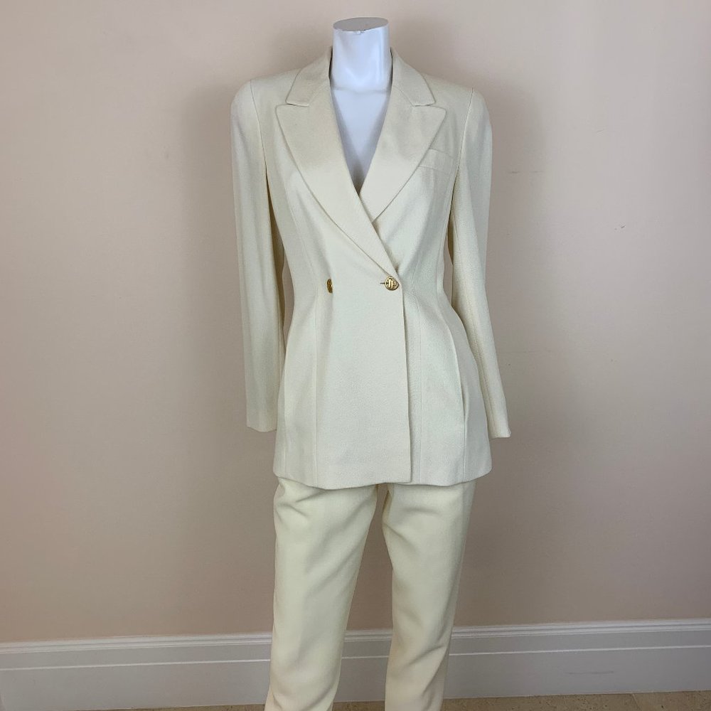 Louis Feraud 2 Piece Cream Suit Set Gem